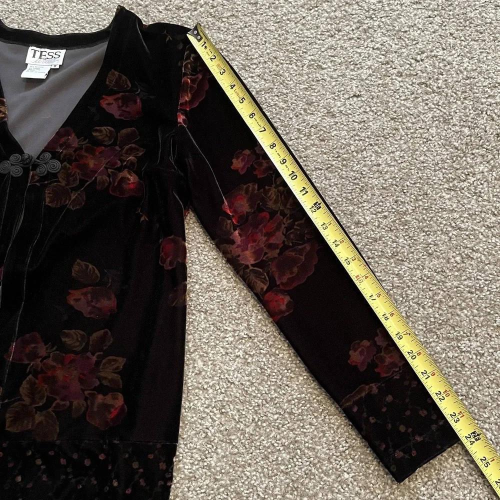 VTG Floral‎ Velvet Jacket Women's 8 Dark Feminine Academia Whimsigoth Romantic